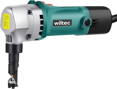 Wiltec Blechknabber 500 W mit Schnitttiefe bis 2,5 mm, Blechnibbler mit um 360° drehbarem Knabberkopf, Nibbler Blechschere - Cheap-Us