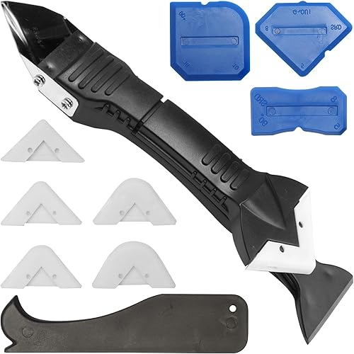 FANGCCC Silikonentferner Werkzeug Set, 3 in 1 Silikonfugenentferner mit 5 Austauschbare Pads Multifunktional Silikon Abzieher für küche, Badezimmer, Boden Spüle - Cheap-Us