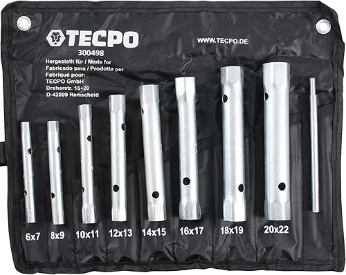 TECPO Rohr Steckschlüssel Satz Rohrschlüssel Set Werkzeug Schlüssel, 6x7-20x22 mm, 8-tlg - Cheap-Us