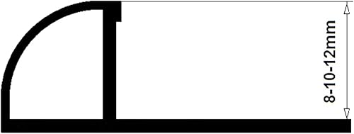 Alu Viertelkreis Profil Fliesenschiene silber poliert L270cm 8mm - Cheap-Us