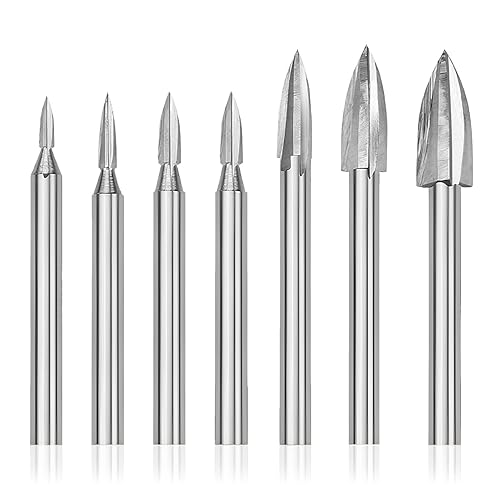 Drechselbank Für Holz, 7 Stück Hss Gravierwerkzeug, Holz Fräser Set Mit 6mm Universal-Schaft Für Holzbearbeitung Gravieren Schnitzen Bohren Schleifen, Für Rotierende Werkzeuge 3/4/5/6/8/10/12mm - Cheap-Us