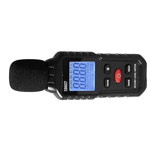 Dezibelmessgerät, S8607 Digitales Schallpegelmessgerät 30-130 DB mit LCD-Display mit Hintergrundbeleuchtung MAX/MIN, Tragbares SPL-Messgerät mit Datenspeicherung, Hochpräzisem - Cheap-Us