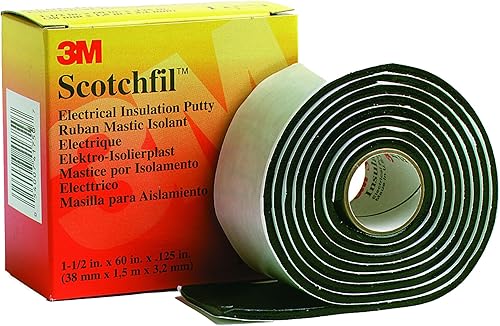 3M FIL Scotchfil Selbstverschweißendes Buthyl-Kautschuk-Band, 38 mm x 1,5 m, 3 mm, Schwarz - Cheap-Us