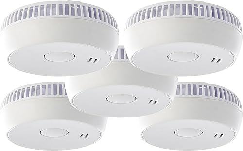 VisorTech Feuer und Rauchmelder: 5er-Set fotoelektrische Rauchwarnmelder RWM-100 V2, EN 14604 (Günstige Rauchmelder, Photoelektrischer Rauchmelder) - Cheap-Us