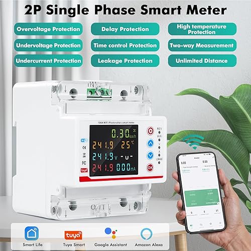 Stromzähler 3 phasen 100A 380V AC Drehstromzähler Smart meter wlan Zweirichtungszähler Mit Zeitsteuerung/Unterspannung/Überstrom/dreiphasige Unsymmetrie/Phasenverlust/Überstromverzögerungsschutz. - Cheap-Us