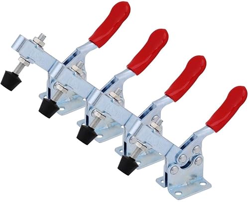 Kniehebelspanner, 4-teilige Knebelklemme 201B Horizontalklemme Horizontalspanner 201-B SSchnellspanner Klappklemme mit Verriegelung, Haltekapazität 90 kg - Cheap-Us