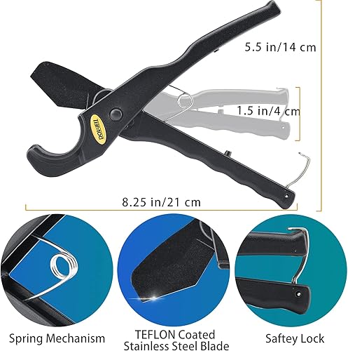 DOWELL PVC-Rohrschneider Federantrieb Rohr- und Schlauchschneider Schneidwerkzeug Teflonklinge für Pex PVC PPR Kunststoffrohr (0-32mm) - Cheap-Us