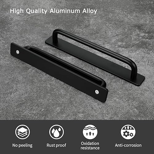 LONTAN 2 Stück Griff Selbstklebend Balkontürgriff Außen (Länge:148mm) Schrankgriffe Balkontürgriff Kleben Griffe für Küchenschränke Türgriffe Küche Griffe Aluminium Selbstklebende Griffe Schrank - Cheap-Us