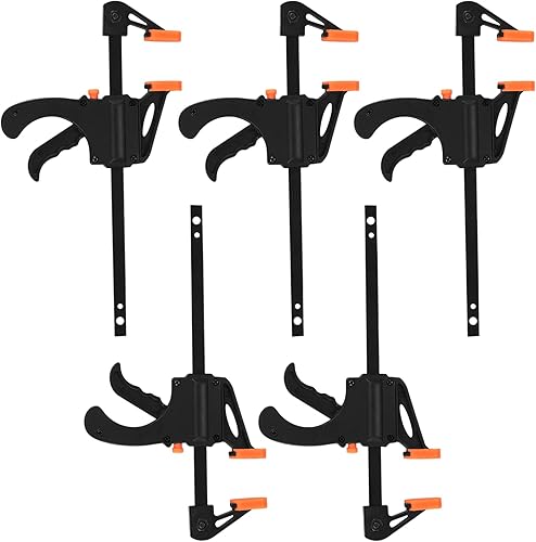 5 Stk Einhandzwingen Set, Schnellspannzwinge, 4 Zoll Schraubzwingen F Klemmen, Schnellspannzwingen, Woodworking Ratschenzwinge für Holzarbeiten, handgefertigtes Handwerk, Heimwerken, Klemmen - Cheap-Us