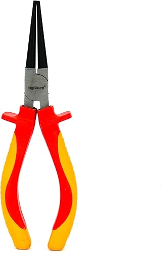 INGDAUM® VDE Rundzange, isoliert gegen 1000 V zum sauberen und sicheren Schneiden von Drähten, Adern und Kabeln (Rundzange 6') - Cheap-Us