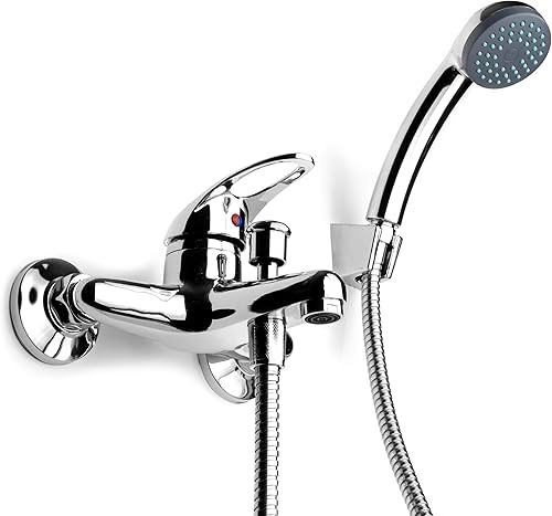 Badewannenarmatur mit Handbrause (Brauseschlauch) Wannen Armatur Einhebelmischer mit Handbrause Badarmatur Küchenarmatur Waschbeckenrmatur Badewanne Badezimmerarmatur Wasserhahn - Cheap-Us