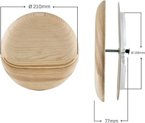 Steinberg14 Holz Tellerventil - 100mm Rund Lüftungsventil für Sauna - Universeller Zu- und Abluftdiffusor - Schwarz-Erle Abluft Zuluft Ventil - Verstellbarer Diffusor für Wand oder Decke - Cheap-Us