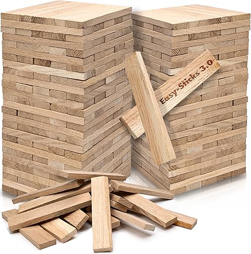 Easy-Sticks 3.0 Eiche – 210 Stück – Bastelholz OHNE Klebeband – Hölzchen für DIY Projekte und Deko – Hölzer zum Bauen und Verkleiden - Cheap-Us