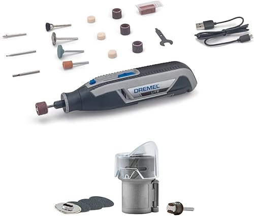 Dremel Lite 7760 Akku Multifunktionswerkzeug 3.6V, Set mit 15 Zubehörteilen + Dremel Krallenpflegeschutz Aufsatz AT02-PGK zum sicheren Schärfen der Krallen von Katzen und Hunden - Cheap-Us