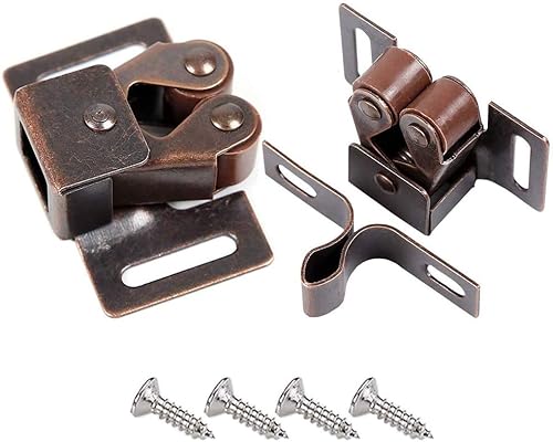 CCUCKY Möbelschnäpper 8 Stück, Messing Doppel-Rollenschnäpper für Schrank, Kleiderschrank Tür Ball Roller Catch,Normale Größe passt für Alle Möbel - Cheap-Us