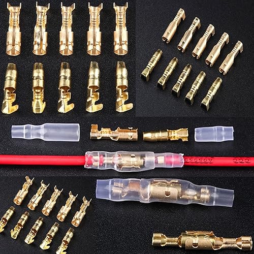 Rundsteckverbinder Motorrad Doppelt, 400PCS 3,9mm Messing Bullet Terminals Connector mit Isolationsabdeckung, Stecker Rundstecker kfz Rundsteckhülsen elektrik Crimp Terminal - Cheap-Us