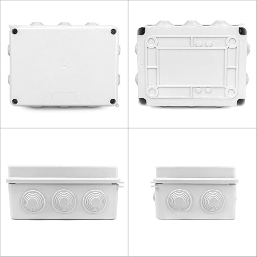 QWORK® Aufputz Abzweigkasten, Abzweigdose, wasserdicht, staubdicht, IP65, ABS-Kunststoff, Universal Elektro Projekt Gehäuse, weiß, 150 x 110 x 70 mm - Cheap-Us