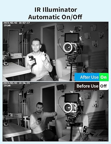 Tonton IR Infrarot-Nachtsicht Kamera 30M (100ft) für CCTV Überwachungskamera/Quest3/Quest2/Quest/VR2 Playstation(PSVR2)/ PS5 VR2. 3M DC Netzteil für Innen-und Außenbereich, Auto EIN/Aus, 2Pack, Weiß - Cheap-Us