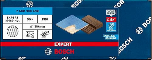 Bosch 50x EXPERT M480 Schleifnetz (für Farbe auf Holz, Ø 150 mm, Körnung 180, Professional Zubehör Exzenterschleifer, Schwingschleifer) - Cheap-Us