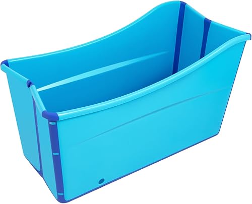 Mobile Faltbare Badewanne Erwachsene Bad Wanne Spa-Badewanne 100CM Spa Badesauna Bad Klappbadewanne Blau für Dusche - Cheap-Us