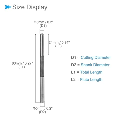 CoCud Spannen Reibahle 13mm Schnitt Durchmesser H7 Schnellstahl Gerade Flöte Fräswerkzeug - (Anwendungen: für Drehbank Bohren Maschine) 1Stk - Cheap-Us