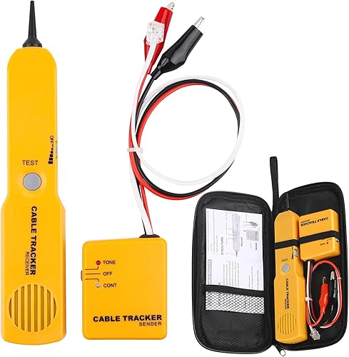 Cable Tracker, Gobesty Kabelfinder Kabeltester Leitungssucher, RJ11 Kabel-Tracer und Tongenerator, Multifunctional Netzwerktester Kabeltester zum Suchen und Verfolgen, Durchgang des Testschaltkreises - Cheap-Us
