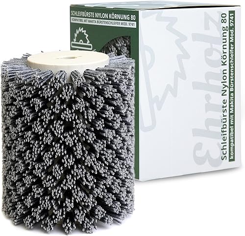 EHRHOLZ® Schleifbürste passend für Makita Bürstenschleifer 9741 | Strukturierbürste | Satinierbürste | Profiqualität | zur Bearbeitung von Holz und Metall (Nylon, Körnung 60) - Cheap-Us