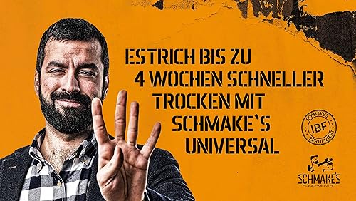 SCHMAKE'S Universal Estrichbeschleuniger 5 kg für ca. 25 m² Zement-Estrich, Zusatzmittel Estrich, Plastifizierer, Schnellbinder, Trocknungsbeschleuniger, Heizestrich, Beton-Estrich, IBF-Zertifiziert - Cheap-Us