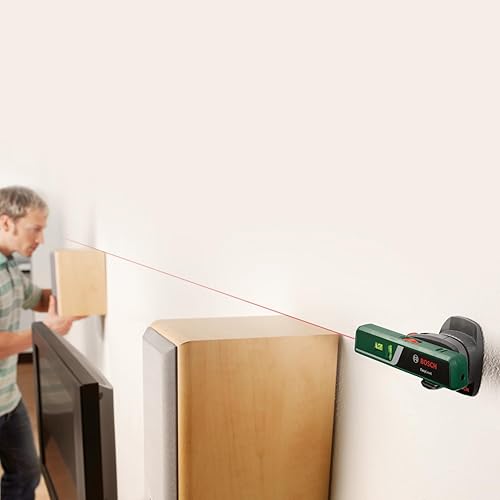 Bosch Laser-Wasserwaage EasyLevel mit Wandhalterung (Laserlinie zur flexiblen Ausrichtung an Wänden und Laserpunkt zur einfachen Höhenübertragung, im E-Commerce Karton) - Cheap-Us