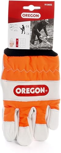 Oregon Kettensägen-Schutzhandschuhe aus Leder mit Linkshandschutz - Größe 10 (91305L) - Cheap-Us