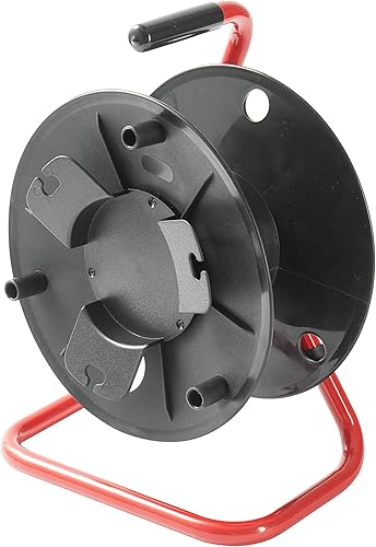 MUSIC STORE CD 100 Kabeltrommel, bis zu 100m Kabelkapazität, Robuste Verarbeitung, Geringes Gewicht, Wechselbare Abdeckplatte, XLR-Einbaubuchse, Spezialkunststoff, Pulverbeschichteter Stahlrahmen - Cheap-Us
