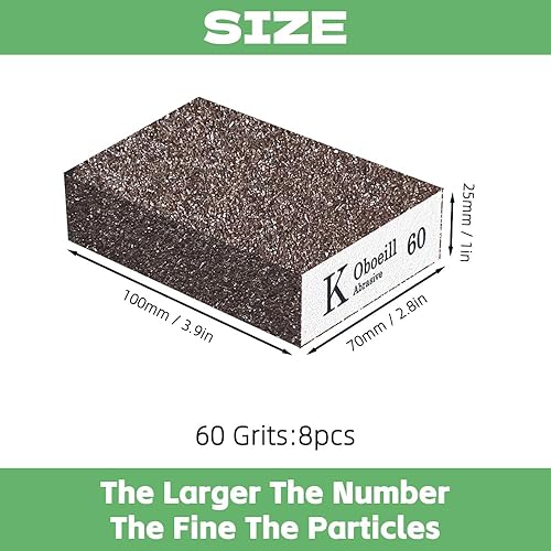 HXJDAM 8 Stück Schleifschwamm, Schleifschwamm Holz, 120 Körnung Schleifklotz Schmirgelpapier Holz Waschbar und Wiederverwendbar zum Polieren von Verschiedenen Materialien - Cheap-Us