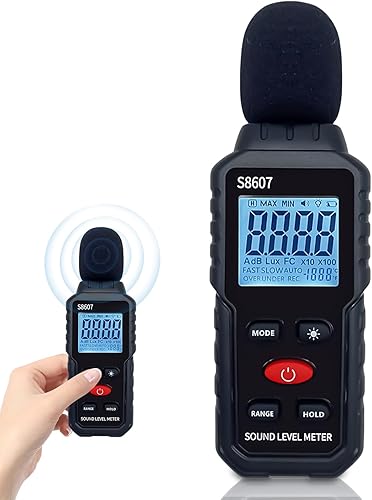 Dezibel Messgerät, Schallpegelmessgerät 30 dB bis 130 dB Schallpegelmesser mit LCD-Bildschirm Hintergrundbeleuchtung, Lärmmessgerät für Zuhause, laute Nachbarn, Fabrik - Cheap-Us