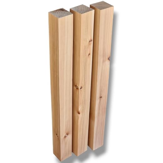 MyTimber Holzpfosten Lärche 70x70 mm | 80cm 100cm 150cm 200cm | Pfosten für DIY Zaun als Zaunpfosten oder für deinen Bau als Kantholz, Holzbalken Zaunpfahl (200cm) - Cheap-Us