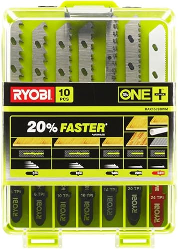 RYOBI Stichsägeblatt-Set RAK10JSBWM, 10-teilig, für Holz, Metall und Kunststoff, optimierte Zahnkonstruktion - Cheap-Us