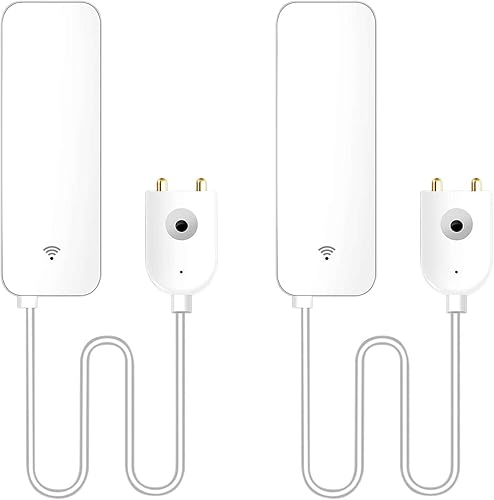 Luminea Home Control Wasserwarner: 2er-Set WLAN-Wassermelder, externer Sensor, App, 2 J. Batterielaufzeit (Elesion Wassermelder, Wasserwarnmelder, iPhone wasserdicht) - Cheap-Us