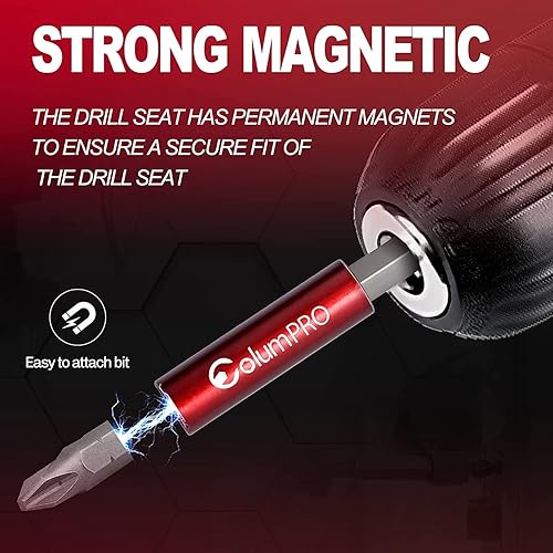 ColumPRO 5 Stück 0,6 cm starker magnetischer 1/4 zoll Verlängerungs-Bithalter, Sechskantschaft S2 Stahl magnetisch, Schraubendreher-Verlängerung, Schnellwechsel-Sechskantschaft-Set - Cheap-Us
