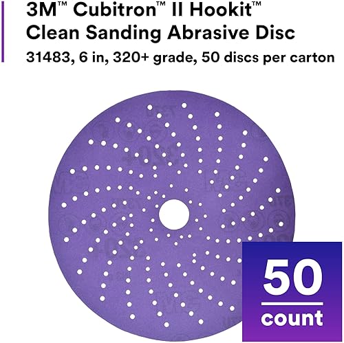 Cubitron II 34444 Hookit Clean Schleifblattrolle (3444,120+, 70 mm x 12 m, 1 Rolle pro Koffer), Violett - Cheap-Us