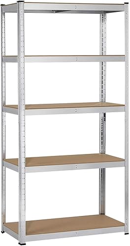 Yaheetech Lagerregal 180x90x40 cm Kellerregal 5 Ebenen Steckregal Werkstattregal Schwerlastregal Metallregal Garagenregal verzinkt 875kg - Cheap-Us