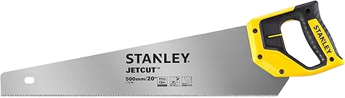 Stanley JetCut feine Handsäge 2-15-595 in 450 mm Länge – Säge für Holz, Kunststoff, Laminat – Mit Griff aus Bi-Material, verbesserter Verzahnung & 45/90° Anschlag für präzises Sägen - Cheap-Us