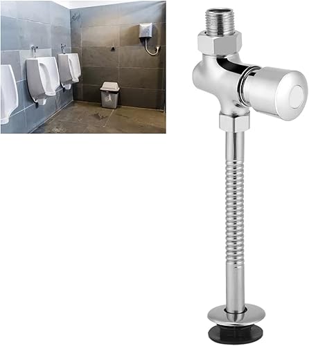 Tyenaza Druckspüler wc, Urinal Druckspüler, Toiletten Urinal Spülventil aus Zinklegierung Wandmontiertes Spülventil mit Knopf und automatischer Abschaltung mit manueller Verzögerung - Cheap-Us