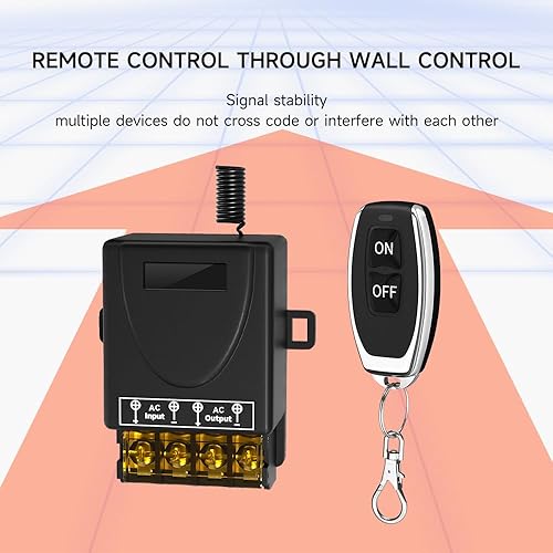 Cerhot AC 220V/230V/240V 100m 30A Hochleistungs-Funkfernlichtschalter, Außenlichtschalter, Funkfernbedienungsschalter, Für Wasserpumpe, Beleuchtung (100m 1V1 AC 100V-240V) - Cheap-Us