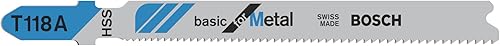 Bosch 5x Stichsägeblatt T 118 A Basic for Metal (für Stahlbleche, Professional Zubehör Stichsäge) - Cheap-Us