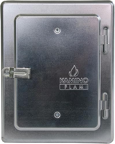 Kamino-Flam Kamintür verzinkt - Ofentür aus hochwertigem Stahl - Kaminschutztür mit Hebelverschluss - Revisionsklappe Kamin - Schornsteintür mit Hitzeschutz - Sicherheitstür 22,5 x 28,5 cm - Cheap-Us
