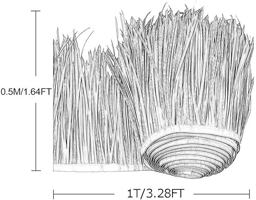 Palmenstrohrollen, Feuerfeste Künstliche Strohfliesen, Heißschmelzendes Palmdach, Synthetisches Strohdach, Gefälschtes Stroh fürBar, Garten, Terrasse, Pavillons, Wanddekoratio(Yellow b,0.5x1m) - Cheap-Us
