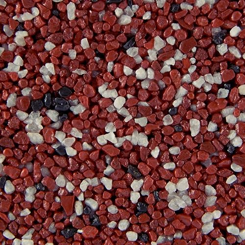 Terralith Buntsteinputz 15kg in rot-schwarz-weiß, Sockelputz für Innen und Außen mit Reinacrylat Bindemittel aus Naturstein, 1-2mm Körnung (BSP07) - Cheap-Us