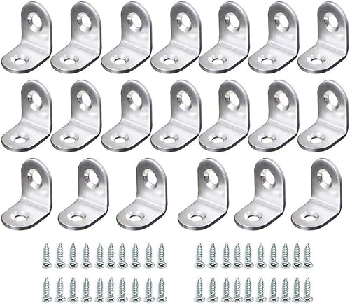 10 Stück Generisch Rechts-Winkel Klammern LMYTech 90 Grad Rechts-Winkel Klammern Edelstahl Hochbeanspruchbar 'L' Eckstütze 40 mm * 40 mm mit Schrauben in Silber, Right angle 20 - Cheap-Us