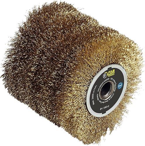 Fartools 110885 Bürste mit Messingdraht, 0,3 mm, Ø 120 mm, L 100 mm, kompatibel mit Renovierer REX120, REX200 und REX-H200 zum Abbeizen/Entgraten - Cheap-Us