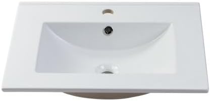 Vente-unique-Einbauwaschbecken rechteckig - 61 x 46,5 cm - Keramik - Weiß - MOTIAC - Cheap-Us