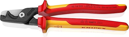KNIPEX StepCut XL Kabelscheren mit Stufenschnitt isolierender Mehrkomponenten-Griff, VDE-geprüft brüniert 225 mm 95 18 225 - Cheap-Us